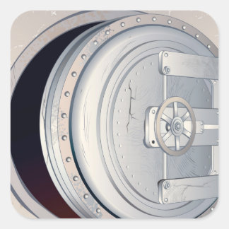 Absicherung der gerissenen Bank Quadratischer Aufkleber