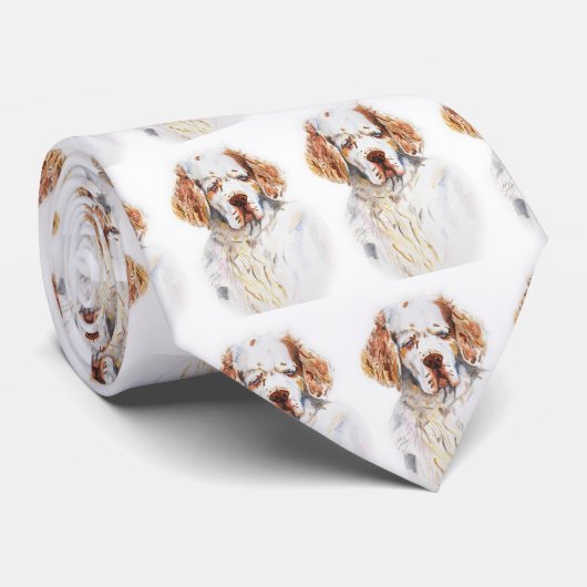 Absicht - Clumber Spaniel-Krawatte Krawatte (Gerollt)