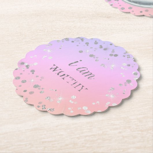 *~* ABSICHT - PERSONALISIEREN - ICH BIN WOHL Glitz Untersetzer (angewinkelt)