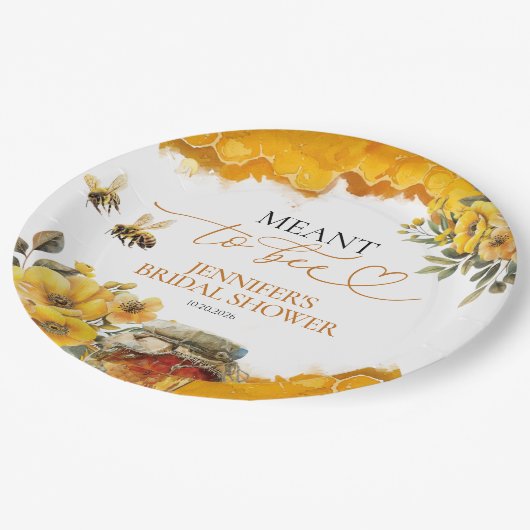 Absicht zu sein | Aquarellfarbenes Brautparty Pappteller (Schrägansicht)