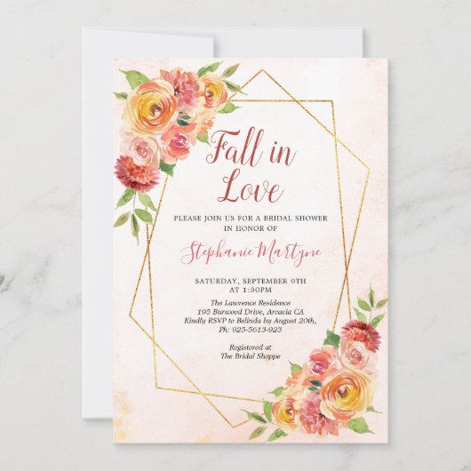 Absinken der Liebe durch das geometrische Brautpar Einladung (Vorderseite)