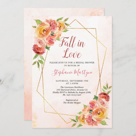 Absinken der Liebe durch das geometrische Brautpar Einladung (Vorne/Hinten)