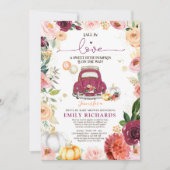 Absinken der Liebe Floral Pumpkin Drive durch Baby Einladung (Vorderseite)
