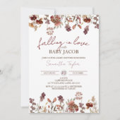 Absinken in Liebe mit Baby, Autumn Baby Shower Einladung (Vorderseite)