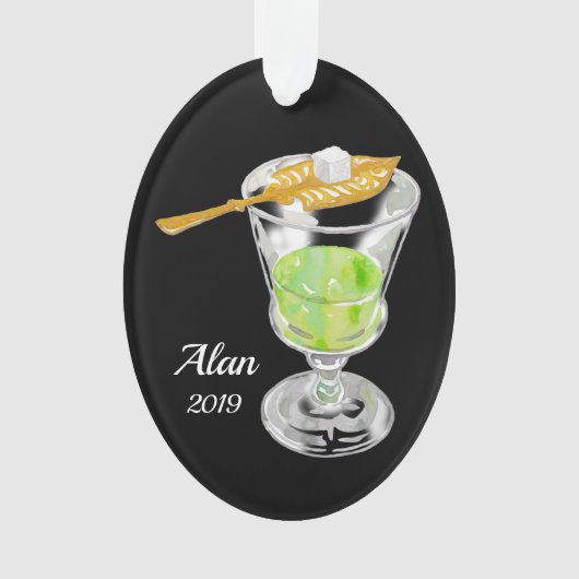 Absinth Drink Personalisiert Ornament (Vorderseite)