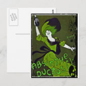 Absinth in Grün Postkarte (Vorne/Hinten)