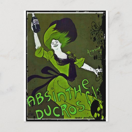 Absinth in Grün Postkarte (Vorderseite)