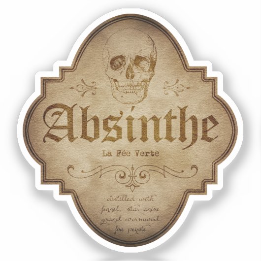 Absinthe Apothecary DC Aufkleber (Vorderseite)
