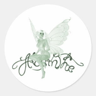 Absinthe Art Signature Green Fairy - Absinthe Runder Aufkleber