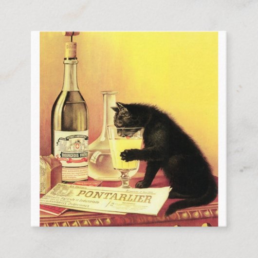 Absinthe Bourgeois Quadratische Visitenkarte (Vorderseite)
