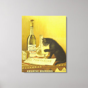 Absinthe Bourgeois und Cat Fine Vintage Poster Leinwanddruck