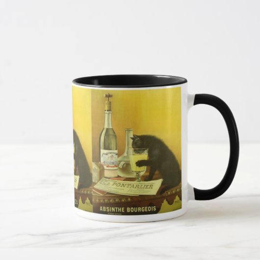 Absinthe Bourgeois und Cat Fine Vintage Poster Tasse (Rechts)