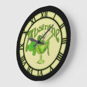 Absinthe Fairy aus Glas Große Wanduhr (Winkel)