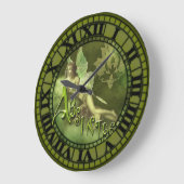 Absinthe Fairy Collage 2 Große Wanduhr (Winkel)