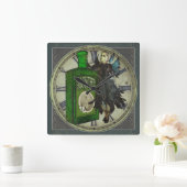 Absinthe Fairy - La Fée Verte - The Green Fairy Quadratische Wanduhr (Zuhause)