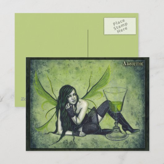 Absinthe Fairy Postcard Postkarte (Vorne/Hinten)