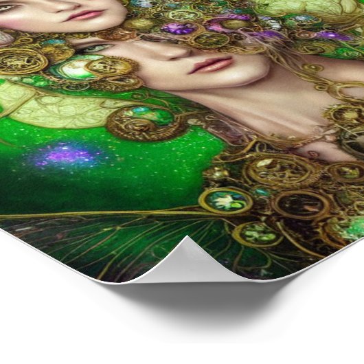 Absinthe Fantasy Green Fairy Poster (Ecke)