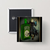 Absinthe Feen-Quadrat-Tasten Button (Vorne & Hinten)