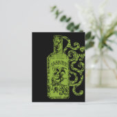 Absinthe Flasche Wirbel Postkarte (Stehend Vorderseite)