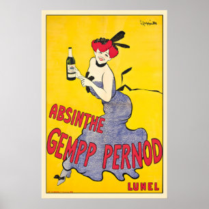 Absinthe Gempp Pernod Vintage-Werbeplakat b Poster