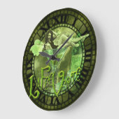 Absinthe Girl in Glass Collage Große Wanduhr (Winkel)