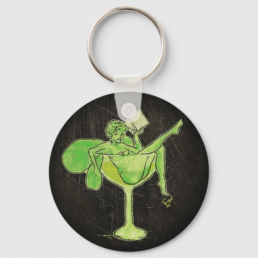 Absinthe Girl in Glass (kein Text) Schlüsselanhänger (Vorderseite)