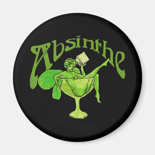 Absinthe Girl in Glass Magnet (Vorne)