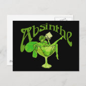 Absinthe Girl in Glass Postkarte (Vorne/Hinten)