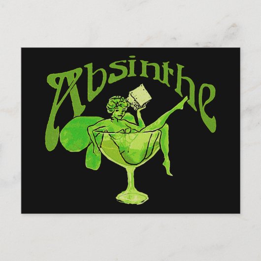 Absinthe Girl in Glass Postkarte (Vorderseite)
