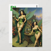 Absinthe Green Fairies Postcard Postkarte (Vorne/Hinten)
