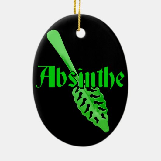 Absinthe Green Fairy Keramik Ornament (Hinten)