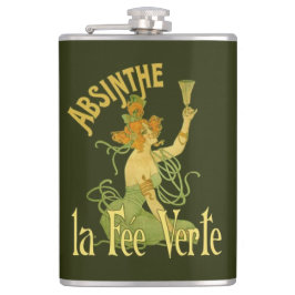 Absinthe Green Fairy La Fee Verte, Poster Steampun Flachmann