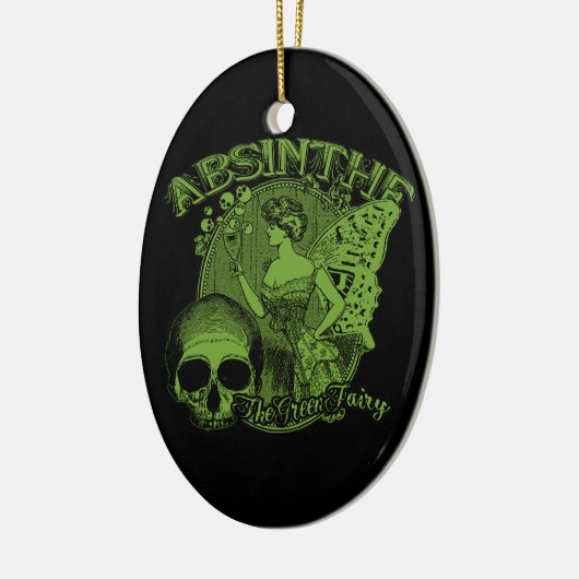Absinthe Green Fairy Lady Keramikornament (Links)
