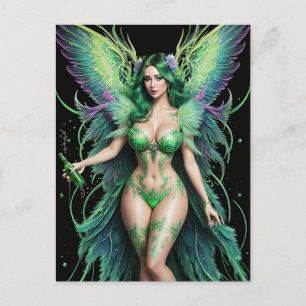 Absinthe Green Fairy Postcard Postkarte