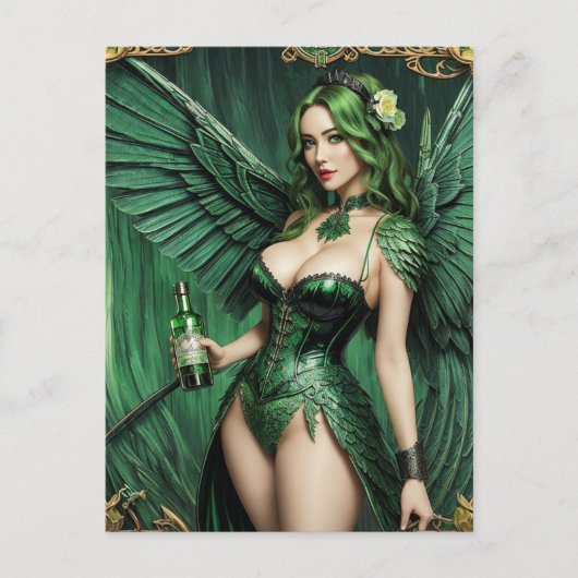 Absinthe Green Fairy Postcard Postkarte (Vorderseite)