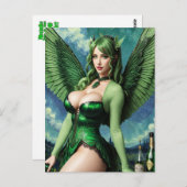 Absinthe Green Fairy Postcard Postkarte (Vorne/Hinten)