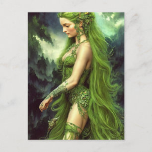 Absinthe Green Fairy Postcard Postkarte