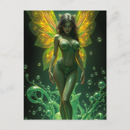 Absinthe Green Fairy Postcard Postkarte (Vorderseite)