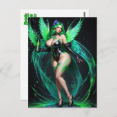 Absinthe Green Fairy Postcard Postkarte (Vorne/Hinten)