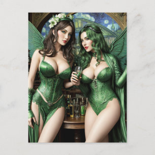 Absinthe Green Fairy Postcard Postkarte