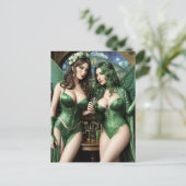 Absinthe Green Fairy Postcard Postkarte (Stehend Vorderseite)