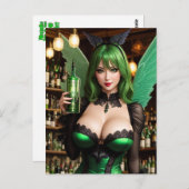 Absinthe Green Fairy Postcard Postkarte (Vorne/Hinten)