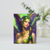 Absinthe Green Fairy Postcard Postkarte (Stehend Vorderseite)