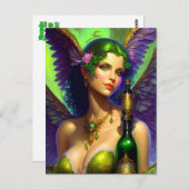 Absinthe Green Fairy Postcard Postkarte (Vorne/Hinten)