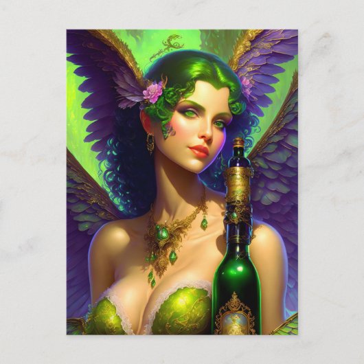 Absinthe Green Fairy Postcard Postkarte (Vorderseite)