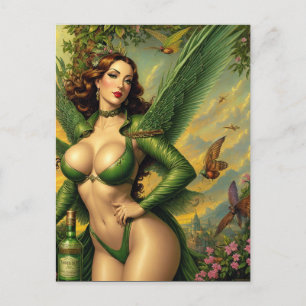 Absinthe Green Fairy Postcard Postkarte