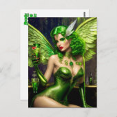 Absinthe Green Fairy Postcard Postkarte (Vorne/Hinten)