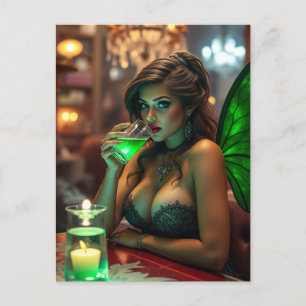 Absinthe Green Fairy Poster Postkarte