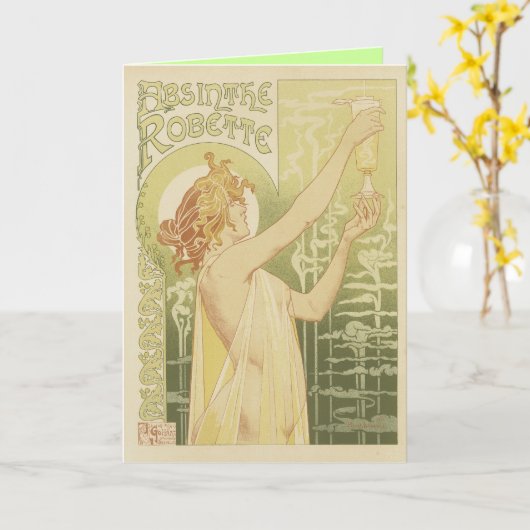 Absinthe Greeting Card Karte (Gelbe Blume)