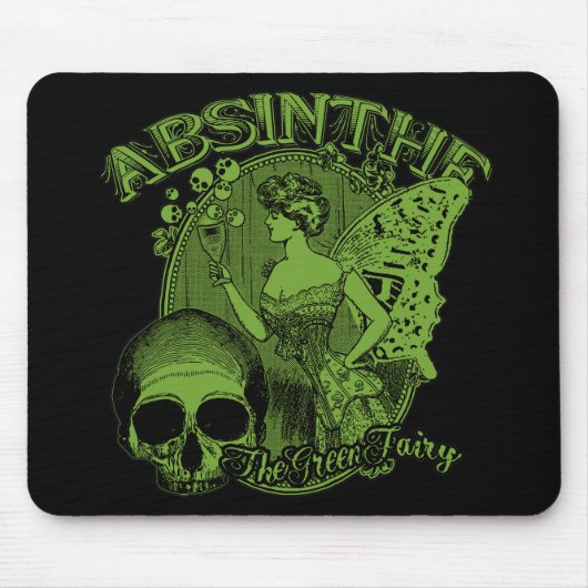 Absinthe Grüne Feen Dame Mousepad (Vorne)